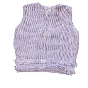 Autumn Cashmere Kids Sleeveless Fringe Tank Sweater 14 NWT
